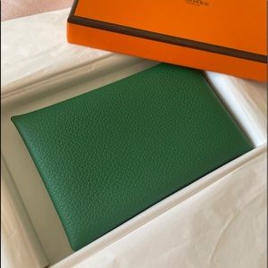 Hermes Calvi Card Holder Cactus Evercolor